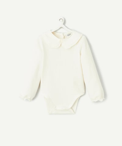 CategoryModel (8824928927886@35)  - Romper met lange mouwen voor babymeisjes met witte Peter Pan-kraag