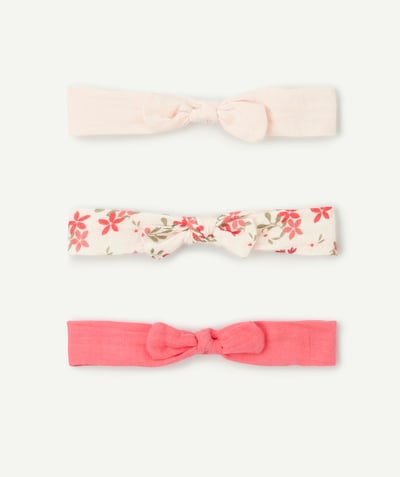 CategoryModel (8824928927886@20)  - Lot de 3 bandeaux bébé fille en coton imprimés fleuris et unis