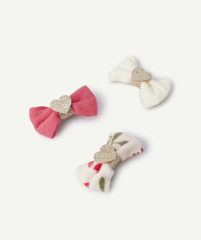 CategoryModel (8821753348238@44624)  - lot de 3 barrettes bébé fille noeuds avec coeur pailleté