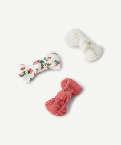 CategoryModel (8826175422606@300)  - lot de 3 barrette bébé fille en forme de noeud en velours côtelé