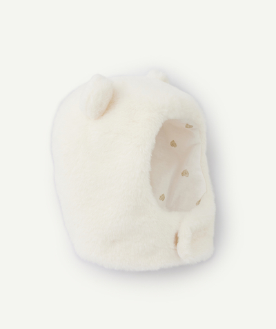 CategoryModel (8821754134670@245)  - Chapka bébé fille en fibres recyclées ourson blanc