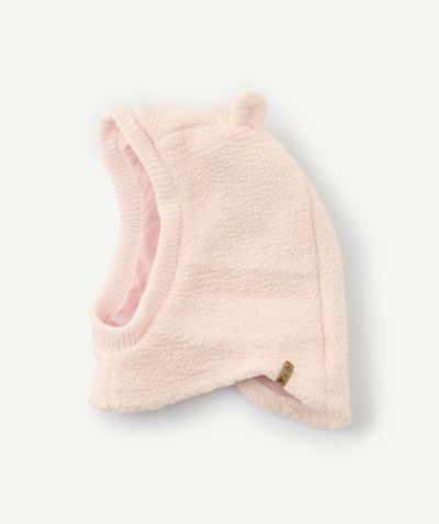 CategoryModel (8821754134670@246)  - Cagoule bébé fille en fibres recyclées avec oreilles rose pâle