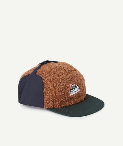 CategoryModel (8821763899534@1428)  - Casquette garçon en sherpa marron et bleu marine