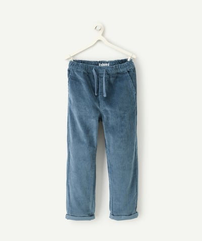 CategoryModel (8824667570318@1406)  - Pantalon garçon en fibres recyclées en velours côtelé bleu