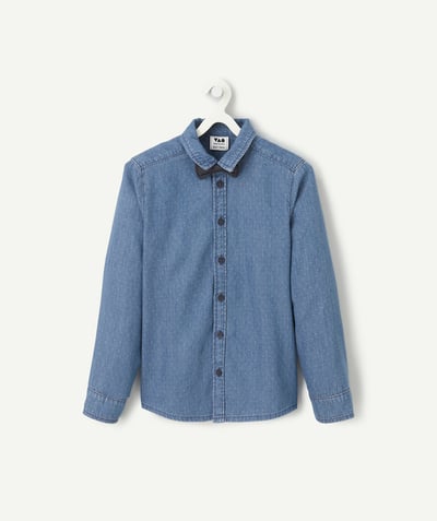 CategoryModel (8821761015950@3224)  - Chemise pour garçon manches longues effet denim avec pois