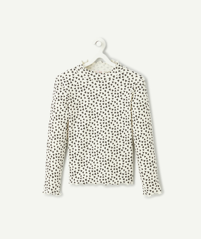 CategoryModel (8824667570318@1406)  - sous-pull fille en coton bio blanc imprimé coeur noir