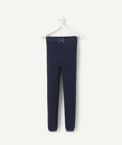 CategoryModel (8824928927886@20)  - Legging fille en coton bio côtelé bleu marine