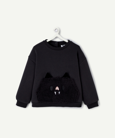 CategoryModel (8821758296206@2679)  - Sweat bébé garçon noir en fibres recyclées motif chauve-souris