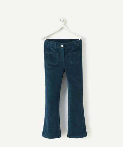 CategoryModel (8824928927886@20)  - flared girl's pants in duck blue velvet recycled fibers