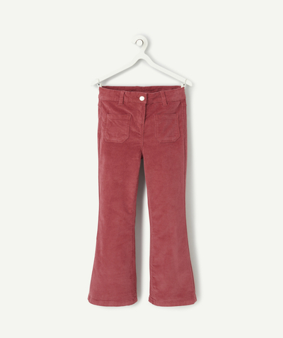 CategoryModel (8821759639694@6318)  - pantalon flared fille en fibres recyclées en velours côtelé bordeaux