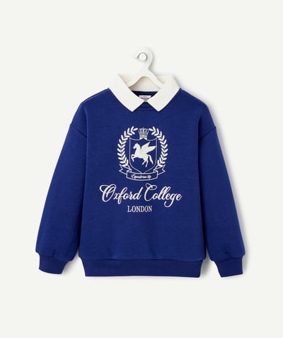 CategoryModel (8821761573006@30893)  - Sweat fille bleu col polo avec broderie