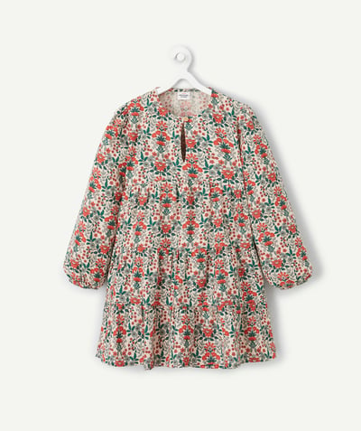 CategoryModel (8821758066830@3833)  - Robe fille manches longues avec manches bouffantes à fleurs