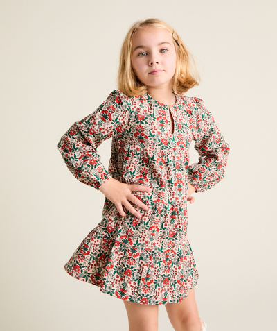 CategoryModel (8826174701710@103)  - Robe fille manches longues avec manches bouffantes à fleurs