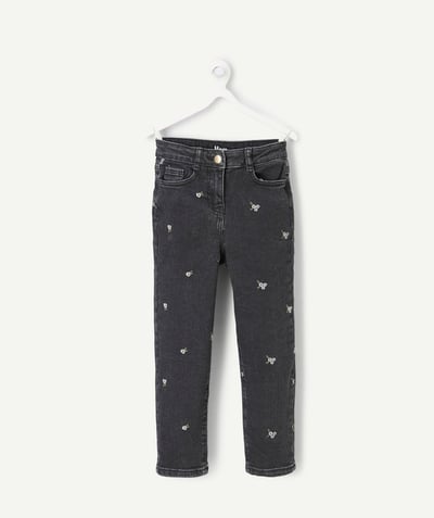 CategoryModel (8821758460046@1929)  - Zwarte meisjesjeans met bloemmotief, mom fit