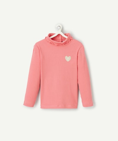 CategoryModel (8825420710030@55)  - Sous-pull bébé fille en coton bio rose et coeur