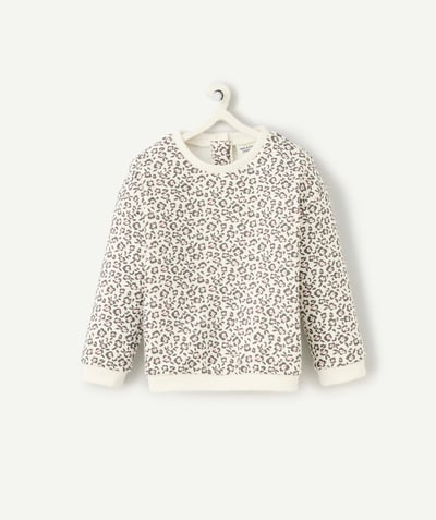 CategoryModel (8824666751118@2676)  - sweat manches longues bébé fille en fibres recyclées blanc imprimé petites fleurs