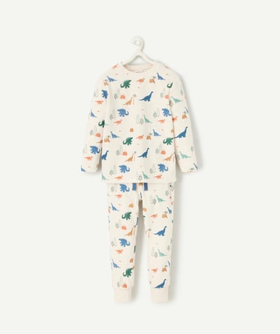 CategoryModel (8821762326670@294)  - pyjama polaire garçon en fibres recyclées écru chiné dinosaures