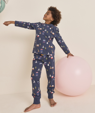 CategoryModel (8821762326670@294)  - Pyjama long garçon imprimé en coton biologique ambiance noel