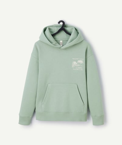 CategoryModel (8821770322062@775)  - Sweat oversize garçon vert avec imprimé