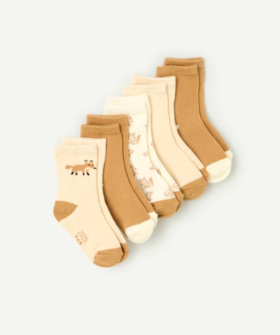 CategoryModel (8821755838606@31916)  - 5 paar beige en bruine sokken voor babyjongens