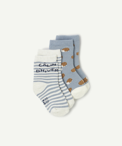 CategoryModel (8821755773070@101)  - Lot de 2 chaussettes bébé garçon motifs hérissons et rayures