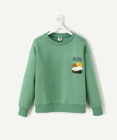 CategoryModel (8826370949262@514)  - Sweat garçon vert motif montagne