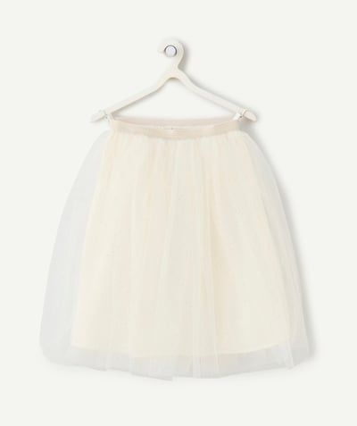 CategoryModel (8821758066830@3756)  - jupe plissée fille en fibres recyclées en tulle blanc avec élastique pailleté