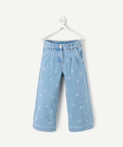 CategoryModel (8821758492814@160)  - Jean large fille bleu à fleurs