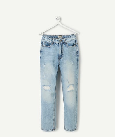 CategoryModel (8821761376398@140)  - Jean droit garçon denim bleu clair effet troué