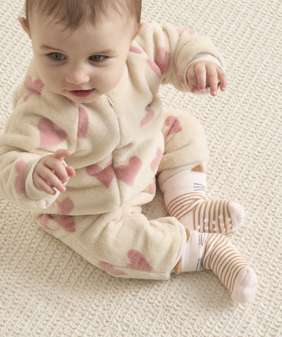 CategoryModel (8824666751118@2849)  - Chaussettes bébé fille rayées beige et blanc 