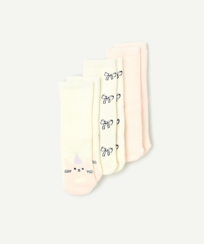 CategoryModel (8821752627342@3704)  - lot de 3 paires de chaussettes chaudes bébé fille blanc et rose