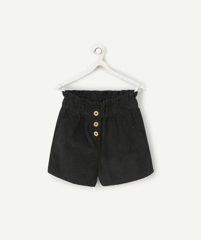 CategoryModel (8824928993422@14)  - zwarte katoenen en corduroy shorts voor meisjes