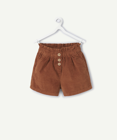 CategoryModel (8824928993422@14)  - Katoenen meisjesshort in bruin ribfluweel