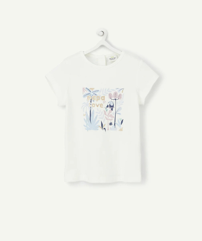 CategoryModel (8821752332430@743)  - t-shirt bébé fille en coton bio blanc avec imprimé floral