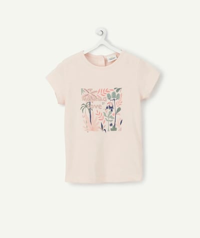 CategoryModel (8821752332430@743)  - T-shirt voor babymeisjes in roze biologisch katoen met bloemenprint