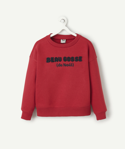 CategoryModel (8821761015950@3224)  - Sweat pour garçon rouge avec message de Noël