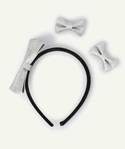 CategoryModel (8827222917262@15)  - Set van 3 zilveren haaraccessoires voor meisjes