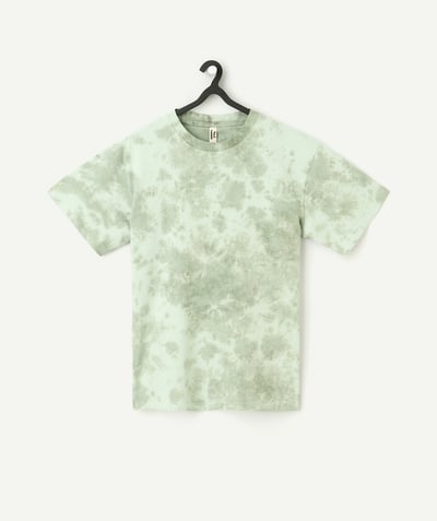 CategoryModel (8821770322062@708)  - T-shirt met korte mouwen en kaki groen tie and dye motief van biologisch katoen voor jongens