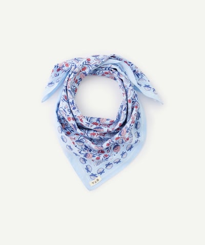 CategoryModel (8821759836302@37)  - foulard fille en coton bleu ciel imprimé fleuri