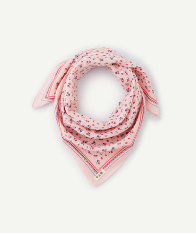 CategoryModel (8824928927886@20)  - foulard fille en coton rose et petites fleurs