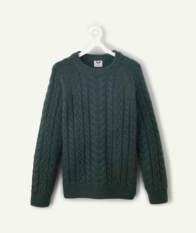 CategoryModel (8821761638542@2086)  - Pull tricoté garçon en fibres recyclées vert