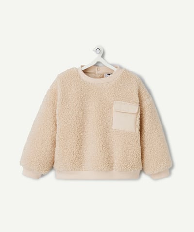 CategoryModel (8821758361742@10199)  - Beige sherpa trui voor baby jongens