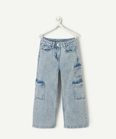 CategoryModel (8821758066830@3833)  - Jean en denim bleu long et large pour fille avec poches cargo