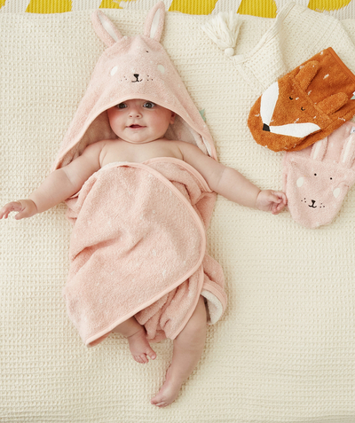 CategoryModel (8821757116558@65)  - CAPE DE BAIN ROSE LAPIN EN COTON BIO BÉBÉ