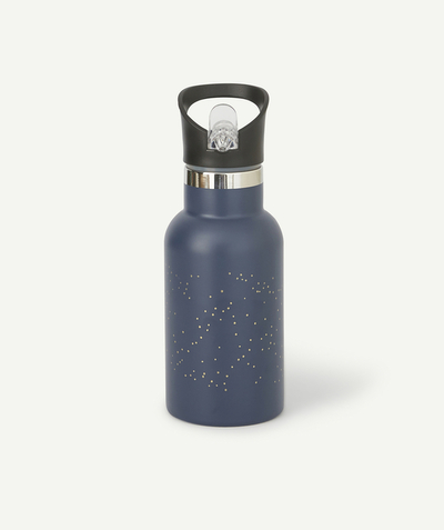 CategoryModel (8825060819086@11)  - GOURDE BLEU NUIT À POIS COULEUR DORÉE 350ML ENFANT