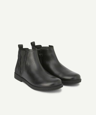 CategoryModel (8826108706958@6)  - BOTTINES FILLE EN CUIR NOIR BIMATIÈRE