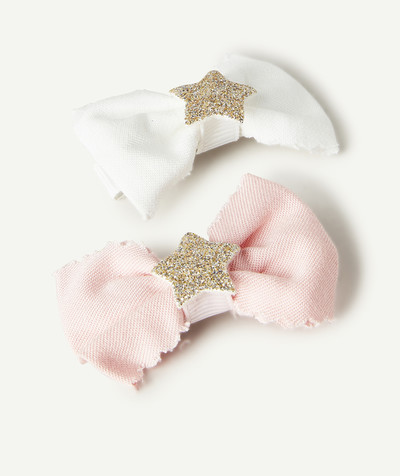 CategoryModel (8824502943886@29)  - LE LOT DE 2 BARRETTES NOUÉES ROSE ET BLANC AVEC ÉTOILES