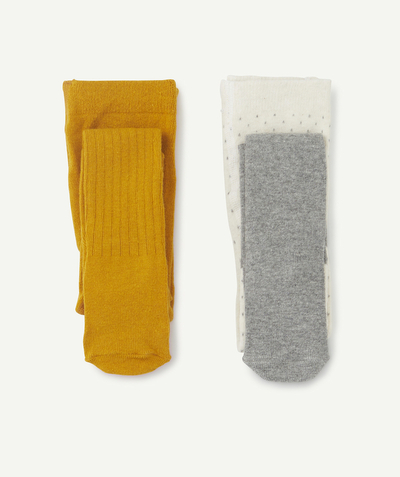 CategoryModel (8825487523982@175)  - LOT DE 2 PAIRES DE COLLANTS BÉBÉ FILLE JAUNE ET GRIS