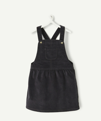 CategoryModel (8824535744654@126)  - ROBE SALOPETTE BÉBÉ FILLE EN VELOURS NOIR AVEC BOUTONS COEURS