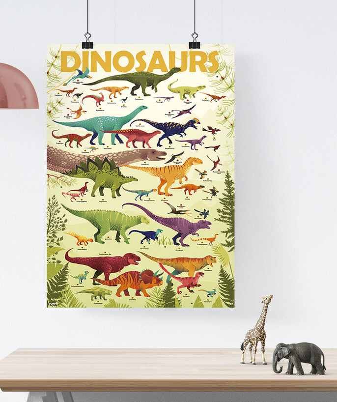   - LE POSTER DINO AVEC 32 STICKERS REPOSITIONNABLES